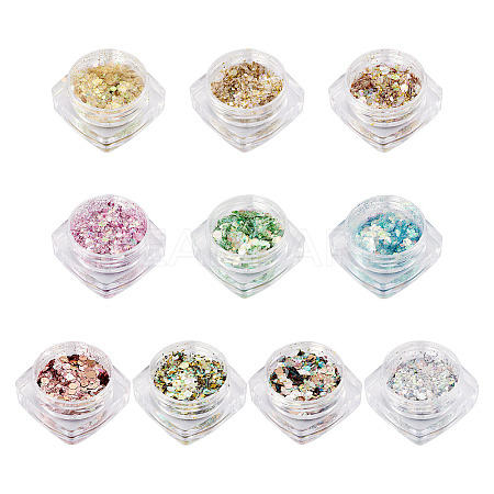 10 Boxes 10 Colors PET Shiny Nail Art Glitter MRMJ-TA0001-33-1