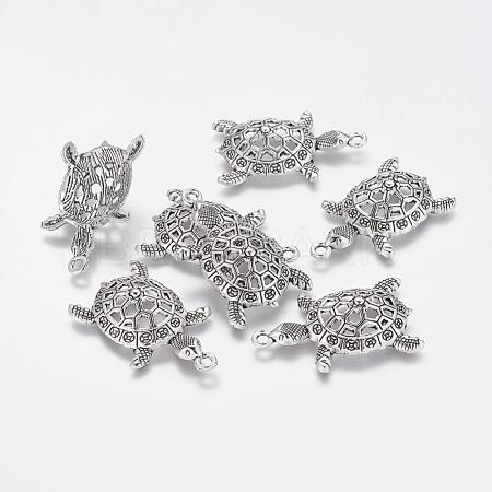 Tibetan Style Alloy Tortoise Pendants X-TIBEP-Q043-237-RS-1