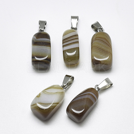 Natural Banded Agate/Striped Agate Pendants G-T122-20F-1