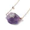 Natural Amethyst Raw Stone Pendant Necklace for Women NJEW-JN03781-03-1