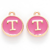 Golden Plated Alloy Enamel Charms ENAM-S118-08T-1
