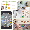 DIY Donut & Fox & Leaf & Rainbow Silicone Beads Knitting Needle Protectors/Knitting Needle Stoppers with Stitch Markerss IFIN-NB0001-54-6