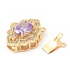 Brass Micro Pave Clear Cubic Zirconia Box Clasps KK-E052-01F-G03-3