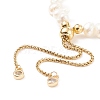 Natural Pearl Beaded Slider Bracelet for Women BJEW-JB08330-01-5
