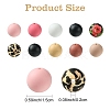 50Pcs 5 Styles Round Silicone Focal Beads SIL-YW0001-34A-3