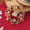 Christmas Theme Zinc Alloy Rhinestone Brooches for Backpack Clothes LS-LK8386-20-1
