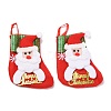 Cloth Hanging Christmas Stocking HJEW-B003-13-1