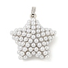 Rack Plating Brass & ABS Plastic Imitation Pearl Pendants KK-N255-03C-P-RS-1