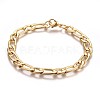 Ion Plating(IP) 304 Stainless Steel Figaro Chain Bracelets BJEW-L637-04C-G-1