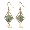 Natural Green Aventurine Dangle Earrings EJEW-JE05499-03-1