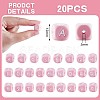 20Pcs Pink Cube Letter Silicone Beads 12x12x12mm Square Dice Alphabet Beads with 2mm Hole Spacer Loose Letter Beads for Bracelet Necklace Jewelry Making JX435O-2
