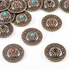 12 Sets 3 Colors Flat Round Alloy Snap Buttons FIND-TA0008-15-3