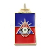 Brass Micro Pave Cubic Zirconia Pendant with Enamel KK-H458-02G-G01-1