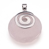 Natural Rose Quartz Pendants KK-F751-D19-2