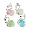 UV Plating Alloy Rhinestone Pendants FIND-M033-19P-1