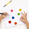 Round Dot Paper Self-adhesive Smiling Face Reward Stickers PW-WG51572-01-4