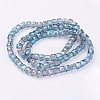 Electroplate Glass Bead Strands X-EGLA-R064-6mm-09-2