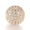 CZ Jewelry Brass Micro Pave Cubic Zirconia Round Beads ZIRC-M024-06-3