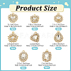 40Pcs 8 Styles Alloy Rhinestone Pendants ALRI-NB0001-19G-2
