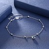 Trendy 925 Sterling Silver Charm Anklets AJEW-BB30911-5