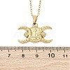 Crescent Moon Cross 304 Stainless Steel Pendant Necklaces NJEW-M096-30G-3