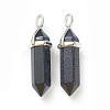 Synthetic Blue Goldstone Pointed Pendants G-M378-01P-A06-2