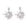 Brass Micro Pave Clear Cubic Zirconia Pendants KK-N259-08P-1