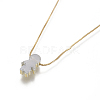 Brass Pendant Necklaces NJEW-I105-07G-3
