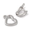 Heart Brass Fold Over Clasps FIND-U017-19P-2