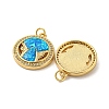 Brass Micro Pave Cubic Zirconia with Synthetic Opal Pendants KK-D096-05A-01-2