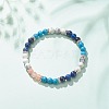 Natural Lapis Lazuli(Dyed) & Gemstone Round Beaded Bracelet for Women BJEW-JB08336-02-2