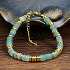 Natural Green Aventurine Rondelle Beaded Bracelets FS-WGEAC01-03-1