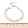 Natural Rose Quartz Beads Bracelets for Women BJEW-H623-02S-03-5