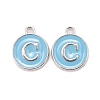 Platinum Plated Alloy Enamel Charms X-ENAM-S118-04C-P-1