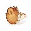 Natural Agate Cuff Rings RJEW-Q035-01G-2