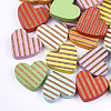 Painted Natural Wooden Cabochons WOOD-Q040-013-M-1
