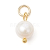 Natural Cultured Freshwater Pearl Two Sides Polished Charms PALLOY-JF04036-01-3