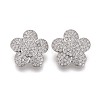 Brass Micro Pave Clear Cubic Zirconia Shank Buttons KK-H738-06P-1