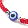 Resin Evil Eye Braided Bead Bracelet BJEW-JB08424-02-4