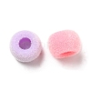 Flocky Acrylic European Beads OACR-E020-06-2