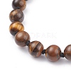 8mm Round Natural Tiger Eye Braided Beads Bracelet BJEW-JB07083-01-4