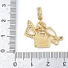 Rack Plating Brass Clear Cubic Zirconia European Dangle Charms KK-P287-14G-3