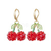 Acrylic Glass Cherry Leverback Earrings EJEW-MZ00444-2