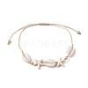 Synthetic Turquoise Beads with Natural Mixed Cowrie Shell Beads Anklet AJEW-AN00577-01-2
