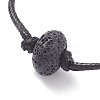 Natural Lava Rock Beaded Cord Bracelet BJEW-JB07681-02-4