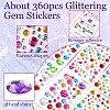 8 Sheets 4 Styles Acrylic Rhinestone Self-Adhesive Stickers AJEW-YW0001-32-2