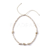 Glass with Natural Sea Shell Beads Braided Necklaces NJEW-JN04837-4