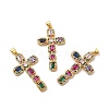 Rack Plating Eco-Friendly Brass Micro Pave Cubic Zirconia Pendants LS-KK-A177-05G-2