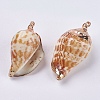 Electroplate Spiral Shell Pendants BSHE-L036-43-1