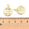Brass Micro Pave Cubic Zirconia Pendants with Shell KK-H527-26G-3